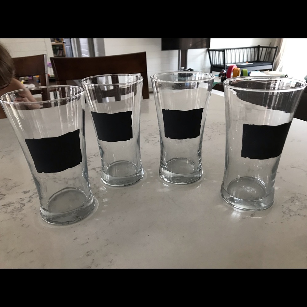 Set of 4 Pier 1 Glasses with Chalkboards ~ Party